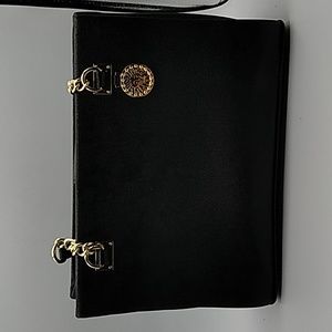 Anne Klein Faux Leather Purse with Gold Accents and Half Chain Straps